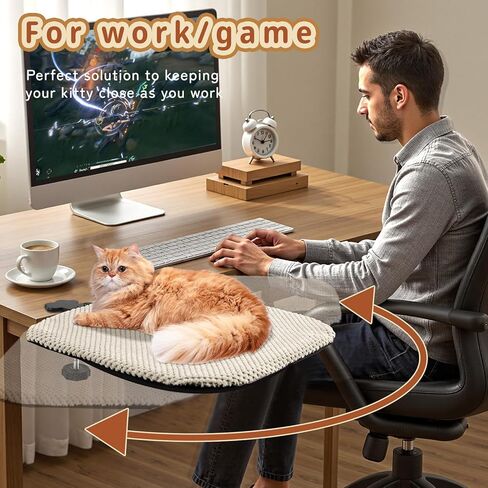 BESTISAN Durable Cat Bed Desk-Metal Frame &Flannel Fabric Soft Cover,Sturdy&Comfortable for Indoor Pets,Spacious Cat Beds for Office Desk and Game Island Table,Removable Washable,Supports to 30 lbs in Saudi Arabia