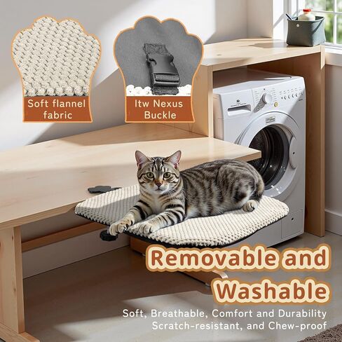 BESTISAN Durable Cat Bed Desk-Metal Frame &Flannel Fabric Soft Cover,Sturdy&Comfortable for Indoor Pets,Spacious Cat Beds for Office Desk and Game Island Table,Removable Washable,Supports to 30 lbs in Saudi Arabia