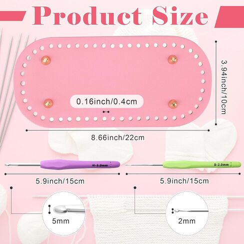Coitak 3+6 PCS Bag Bases for Crochet with Braided Purse Handles for Bag Making, 2 PCS Crochet Hooks, 3 Colors Leather Purse Bottoms for Crocheting, 12 Inch PU Leather Handbag Handles in Saudi Arabia