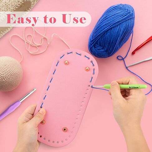 Coitak 3+6 PCS Bag Bases for Crochet with Braided Purse Handles for Bag Making, 2 PCS Crochet Hooks, 3 Colors Leather Purse Bottoms for Crocheting, 12 Inch PU Leather Handbag Handles in Saudi Arabia