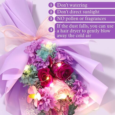 Preserved Flowers Bouquet Graduation Flowers Bouquet Gift Forever Natural Real Roses Gifts for Teacher Student Birthday Anniversary Wedding Home Decor(Khaki,Bright) in Kuwait