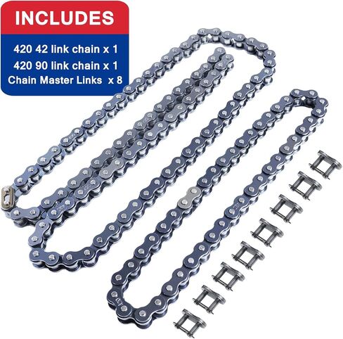 سلسلة 420 Jackshaft Chain 42 Links Mini Bike Drive Chain لـ Coleman CT200U CT200U-EX BT200X BAJA WARRIOR HEAT MINI BAJA MASSIMO MB165 MB200 BAGERICH BATION in Kuwait