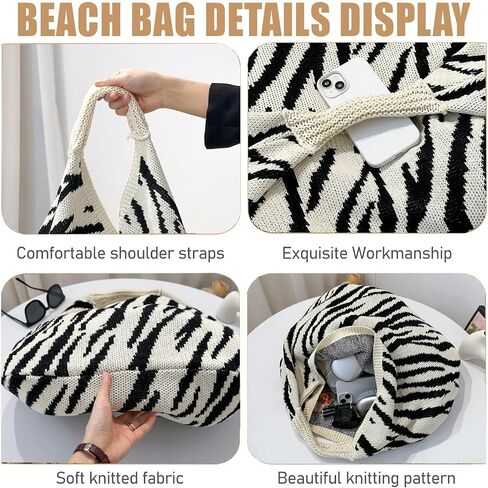 Large Beach Bags for Women Summer Beach Tote Bag Aesthetic Tote Bag Hippie Bag Knit Bag in Kuwait