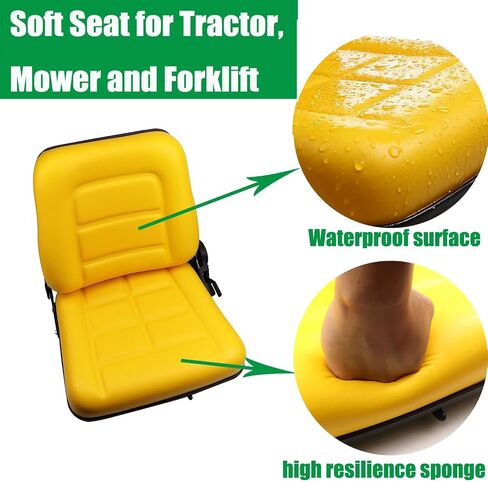 Tractor Seat,Universal Lawn Mower and Forklift Seat with Adjustable Back,Armrest,Slide Rail And Safety Belt,for Tractor,Mower,Excavator,Bucket,Dozer in Saudi Arabia
