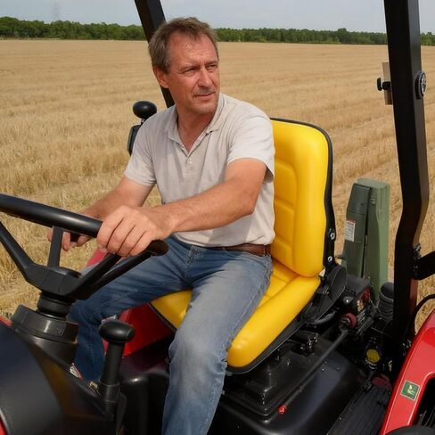 Tractor Seat,Universal Lawn Mower and Forklift Seat with Adjustable Back,Armrest,Slide Rail And Safety Belt,for Tractor,Mower,Excavator,Bucket,Dozer in Saudi Arabia
