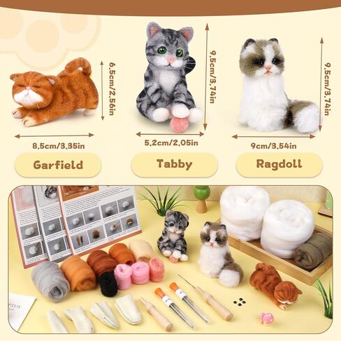 Mayboos 6 PCS Needle Felting Kit, Animal Needle Felting Beginner Kits Wool Felt Needle Felting Tools with Instruction for DIY Craft Animal Home Decoration (Cute Dog) in Kuwait