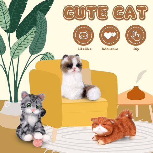 Mayboos 6 PCS Needle Felting Kit, Animal Needle Felting Beginner Kits Wool Felt Needle Felting Tools with Instruction for DIY Craft Animal Home Decoration (Cute Dog) in Kuwait