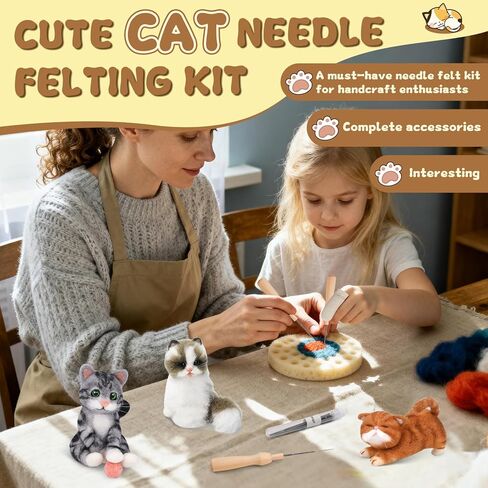 Mayboos 6 PCS Needle Felting Kit, Animal Needle Felting Beginner Kits Wool Felt Needle Felting Tools with Instruction for DIY Craft Animal Home Decoration (Cute Dog) in Kuwait