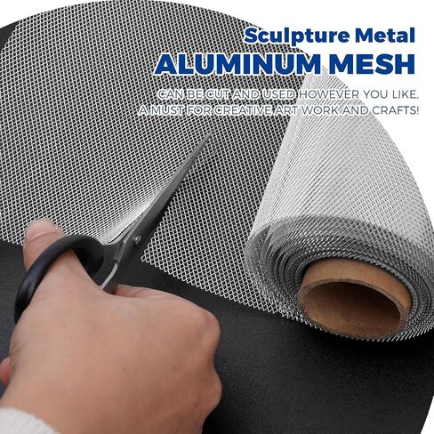 Aluminum Wire Mesh for Arts and Craft Sculpting Mesh Roll 15.7 Inch by 16.4 Foot for Sculpture Projects Craft Wire Mesh for Crafts (Silver, 15.7inch x 16.4foot) in Saudi Arabia