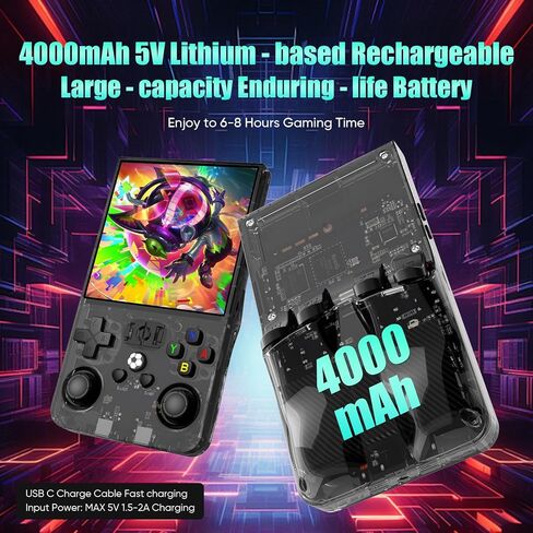 2025 NEW R36MAX GAME GAME CONSOLE MINI GAME CONSOLE 4.0 "IPS Video Game Console مدمجة 64 جيجابايت من بطاقة TF تم تثبيتها مسبقًا أكثر من 18000 لعبة رجع in Kuwait