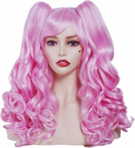 شعر مستعار Long Ginger للنساء Lolita Auburn Culry مع مقطع 2 ذيل الحصان على شعر مستعار تأثيري اصطناعي مع الانفجارات in Kuwait