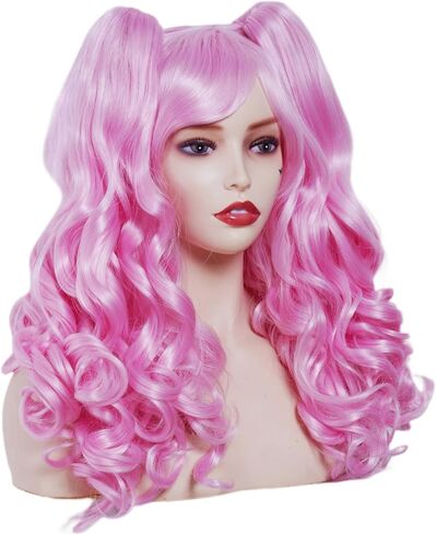شعر مستعار Long Ginger للنساء Lolita Auburn Culry مع مقطع 2 ذيل الحصان على شعر مستعار تأثيري اصطناعي مع الانفجارات in Kuwait