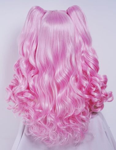 شعر مستعار Long Ginger للنساء Lolita Auburn Culry مع مقطع 2 ذيل الحصان على شعر مستعار تأثيري اصطناعي مع الانفجارات in Kuwait