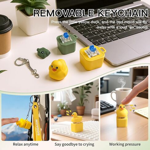 لعبة Ducking Quacking Toy - سلسلة مفاتيح البط القابلة لإعادة الشحن ، ومسكنات ضغوط البط الرخوة مع الأضواء الملونة ، والراحة المرح والقلق المحمولة (Ducking Duck) in Kuwait
