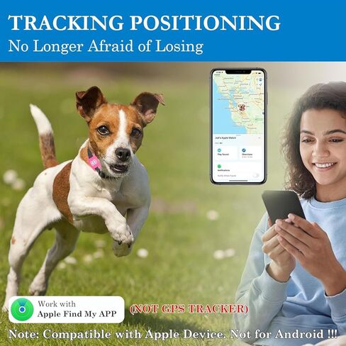 جهاز تتبع الحيوانات الأليفة للكلاب ، علامة ذكية لتغطية الموقع الشاملة ، متوافق مع Apple Find My ، Non-GPS Tracking Solution (Pink) in Kuwait