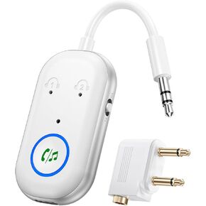 جهاز استقبال جهاز الإرسال Bluetooth ، 3.5 مم إلى Bluetooth 5.3 جهاز إرسال ، محول طائرة 2 في 1 للسماعات الرأس ، التلفزيون ، الطائرات ، ستيريو المنزل ، مكبرات صوت ، سماعة رأس ، سيارة ، اتصال مزدوج in Kuwait