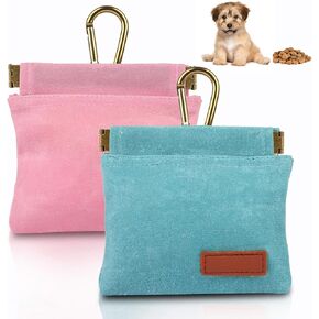 2Pcs Dog Treat Pouches for Pet Training, Hand Free Puppy Dogs Treat Bag with Carabiner, Portable Auto Closing Pet Dog Walking Bag for Travel or Outdoor Use, Pets Feed Snack Reward Pocket- Black, Green in Saudi Arabia