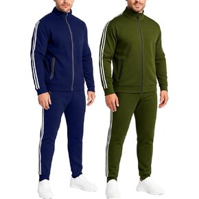 Galaxy by Harvic 2-Pack Men Men Mens Full Zip Tech Fleece Hoodie و Jogger 2 قطعة مع تصميم تقليم عاكس in Saudi Arabia