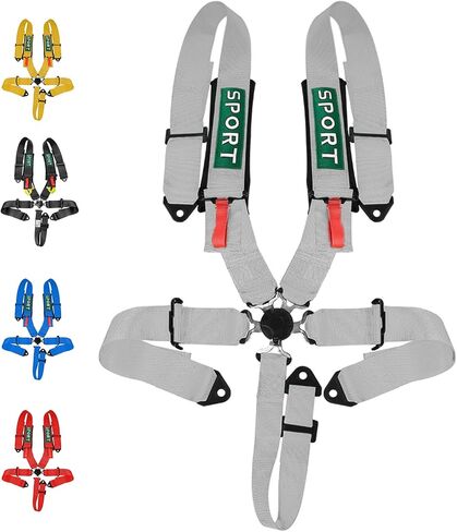 5 Point Racing Harness Seat Belt SFI Approved Seat Protection Heavy Duty Shoulder Pads Quick Release Cam Lock Latch Mechanism Fit Go-Kart Racing Car UTV ATV Blue in Saudi Arabia