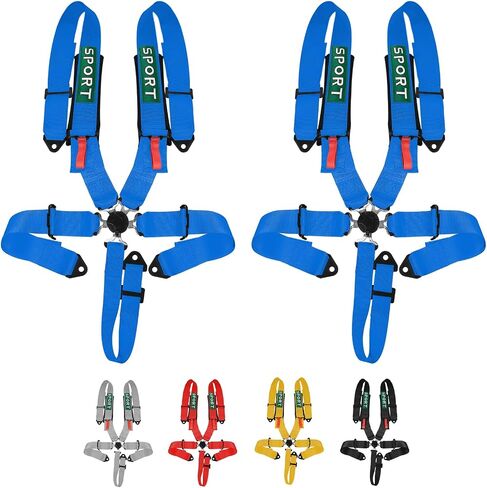 5 Point Racing Harness Seat Belt SFI Approved Seat Protection Heavy Duty Shoulder Pads Quick Release Cam Lock Latch Mechanism Fit Go-Kart Racing Car UTV ATV Blue in Saudi Arabia