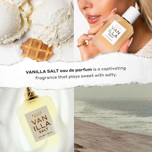 Ellis Brooklyn Salt Eau de Parfum, Fragrance with Ambergris, Tahitian Tiare, Ylang Ylang & Sandalwood - Tropical, Sensual Scent for Women - Vegan, Cruelty-Free Paraben-Free, 50ml / 1.7oz in Kuwait