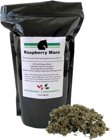 Hormone and Calming Supplement for Horses All Natural Pure Raspberry and Peppermint Leaf Herbal Blend 14 oz. in Saudi Arabia