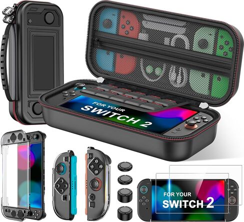 Larstylee Switch 2 Carrying Case with Protective Hard Shell, Soft Inner Lining, 10 Game Card Slots & Mesh Pocket for Nintendo Switch 2 (2025)/Switch/OLED Skin in Kuwait