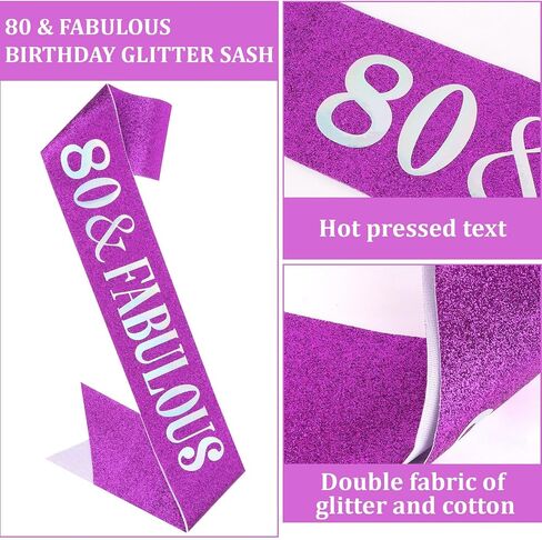 Semato 80th Birthday Decorations for Women Gold 80th Birthday Crown and Sash Gifts for Women Party Supplies and Favors in Saudi Arabia