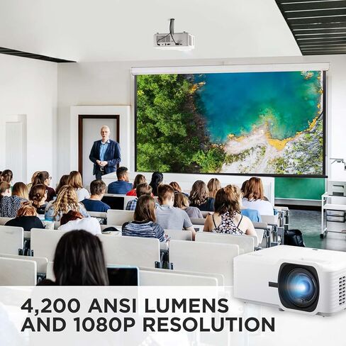 ViewSonic LS741HD 5000 Lumens 1080p Laser Projector with H/V Keystone, 4 Corner Adjustment, 360 Degree Projection, 1.6x Optical Zoom, LAN Control, and 24/7 Operation in Saudi Arabia