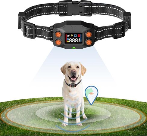 GPS Wireless Dog Fence, GPS Dog Collar Fence System, Adjustable 25-999 Yards Range, IPX7 Waterproof, 5 Training Modes for Medium/Large Dogs Over 15 Lbs in Saudi Arabia