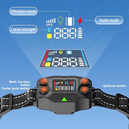 GPS Wireless Dog Fence, GPS Dog Collar Fence System, Adjustable 25-999 Yards Range, IPX7 Waterproof, 5 Training Modes for Medium/Large Dogs Over 15 Lbs in Saudi Arabia