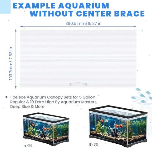 Sieral Clear Aquarium Canopy Set Polycarbonate Greenhouse Panels 23.07 x 11.69 x 0.24 Inch for 15/20H/55 Gallon Fish Tank Without with Center Brace Aquariums Cover Fish Tank Lid in Saudi Arabia