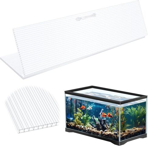 Sieral Clear Aquarium Canopy Set Polycarbonate Greenhouse Panels 23.07 x 11.69 x 0.24 Inch for 15/20H/55 Gallon Fish Tank Without with Center Brace Aquariums Cover Fish Tank Lid in Saudi Arabia