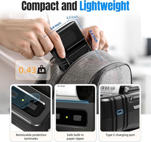 Bluetooth Label Maker Machine with Tapes, M102 Barcode Printer 2 Inch Sticker Label Printer with 1000+ Icons 300+Templates for Small Business, Office, Home, School, Black in Saudi Arabia