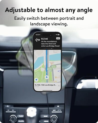 Mous - Wireless Charging Suction Mount Phone Stand - MagSafe Compatible Car Mount Charger - Works with iPhone 16 to iPhone 12 Series Phones in Saudi Arabia