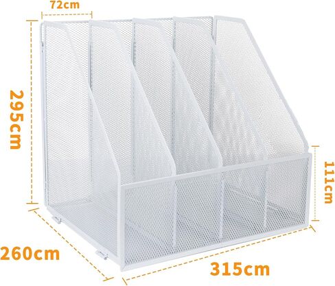 Mesh Metal A4 Magazine File Holder, Desktop 4 Sections Document Holder Office File Storage Rack for Desk Tidy, Paper Organiser Filing Rack,4 Compartments,(Black) in Saudi Arabia