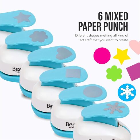 Square Paper Punch Set, 5 Different Sizes, Scrapbooking Crafting Tool, Classic White in Saudi Arabia