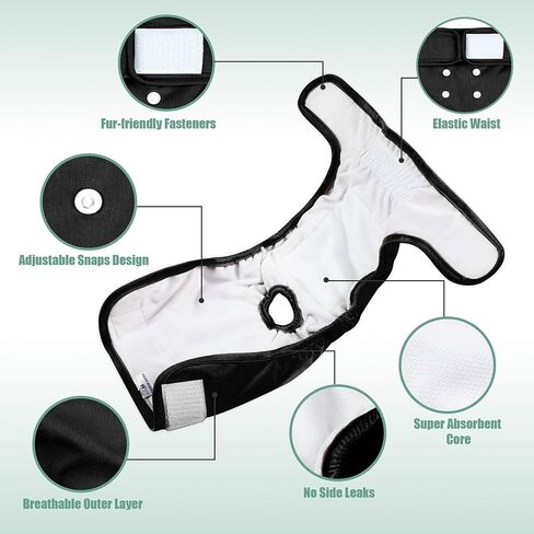 Wegreeco Cat Diapers, Cat Diapers for Male Female Spraying Incontinence, Reusable Adjustable Highly Absorbent (3 Pack, Small) in Kuwait