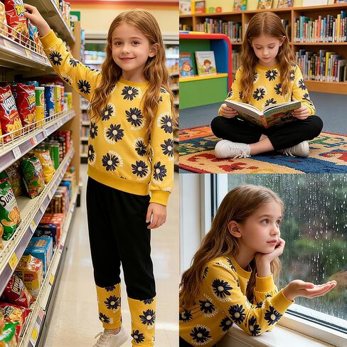 Kids Toddler Girl Clothes Heart Letter Print Long-sleeved round collar top+Letter Print Pants Outfits Set in Kuwait