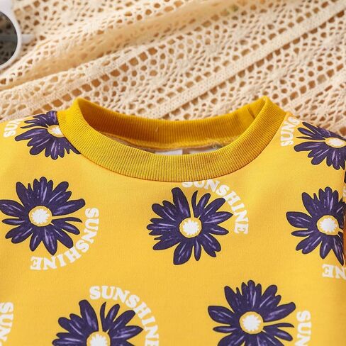 Kids Toddler Girl Clothes Heart Letter Print Long-sleeved round collar top+Letter Print Pants Outfits Set in Kuwait