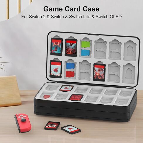 Fivtek Switch Game Case لـ Nintendo Switch 2/Switch/OLED/Lite ، حامل حالة Magnetic Switch-2 مع 120 خرطوشة و 240 فتحات بطاقة Micro SD ، وملحقات هدايا بطاقات ألعاب السفر المحمولة in Kuwait