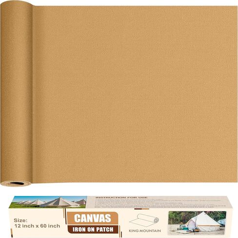 KING MOUNTAIN Canvas Iron on Patch,12"×60",Waterproof 100% Cotton Fabric Repair Patch,Used for Various Sofa,Tent,Clothes,Seats,Suitcases (Dark Blue,Waterproof) in Saudi Arabia