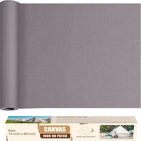 KING MOUNTAIN Canvas Iron on Patch,12"×60",Waterproof 100% Cotton Fabric Repair Patch,Used for Various Sofa,Tent,Clothes,Seats,Suitcases (Dark Blue,Waterproof) in Saudi Arabia