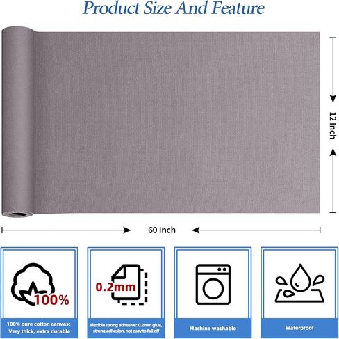 KING MOUNTAIN Canvas Iron on Patch,12"×60",Waterproof 100% Cotton Fabric Repair Patch,Used for Various Sofa,Tent,Clothes,Seats,Suitcases (Dark Blue,Waterproof) in Saudi Arabia