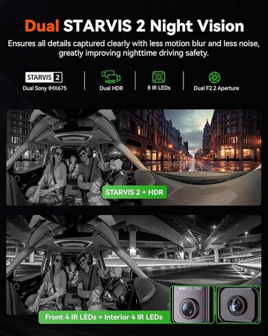 Vantrue E360 Plus 3 Channel 360 Degree WiFi Dash Cam, Dual STARVIS 2, Triple1944P Front Rear and Inside Dashcam, HDR IR Night Vision, GPS, Touchscreen, 24/7 Parking Mode, LTE Support, Support 1TB Max in Saudi Arabia