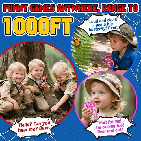 Talkies Walkie for Kids ، Spider Toys 2 Pack Outdoor 2 Way Radio Toy Gifts Camping Brithday Gift Walkie Talkies for 3 4 5 6 7 8 9 in Kuwait