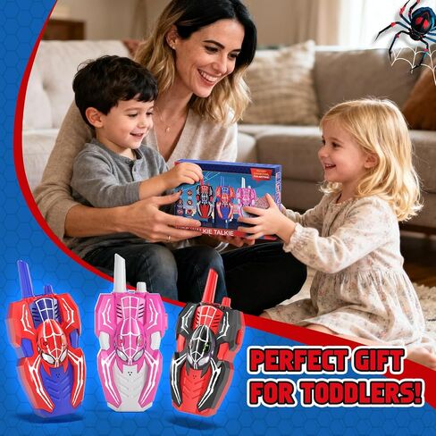 Talkies Walkie for Kids ، Spider Toys 2 Pack Outdoor 2 Way Radio Toy Gifts Camping Brithday Gift Walkie Talkies for 3 4 5 6 7 8 9 in Kuwait