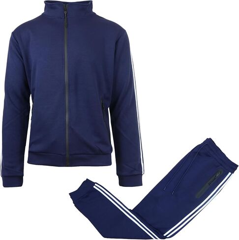 Galaxy by Harvic 2-Pack Men Men Mens Full Zip Tech Fleece Hoodie و Jogger 2 قطعة مع تصميم تقليم عاكس in Saudi Arabia