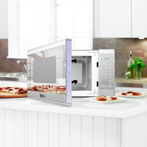 Total Chef Compact Countertop Microwave Oven, 1100W, 1.3 Cubic Feet Capacity, Digital Touchscreen Controls, One-Touch Push-Button Opening, 6 Pre-Set Cooking Modes, Silver Stainless Steel in Saudi Arabia