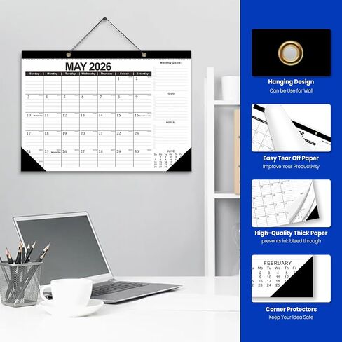 Comix Floral Desk Calendar - تقويم الجدار 18 شهرًا 2025-2026 (يوليو 2025 - DEC 2026) | 17 "x12" مخطط شهري كبير للمنزل والمدرسة والمكتب in Saudi Arabia